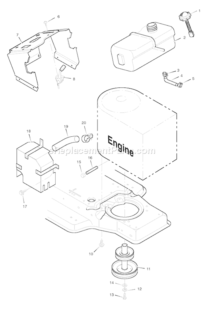 Page C Diagram and Parts List for 42910A  Murray Lawn Tractor