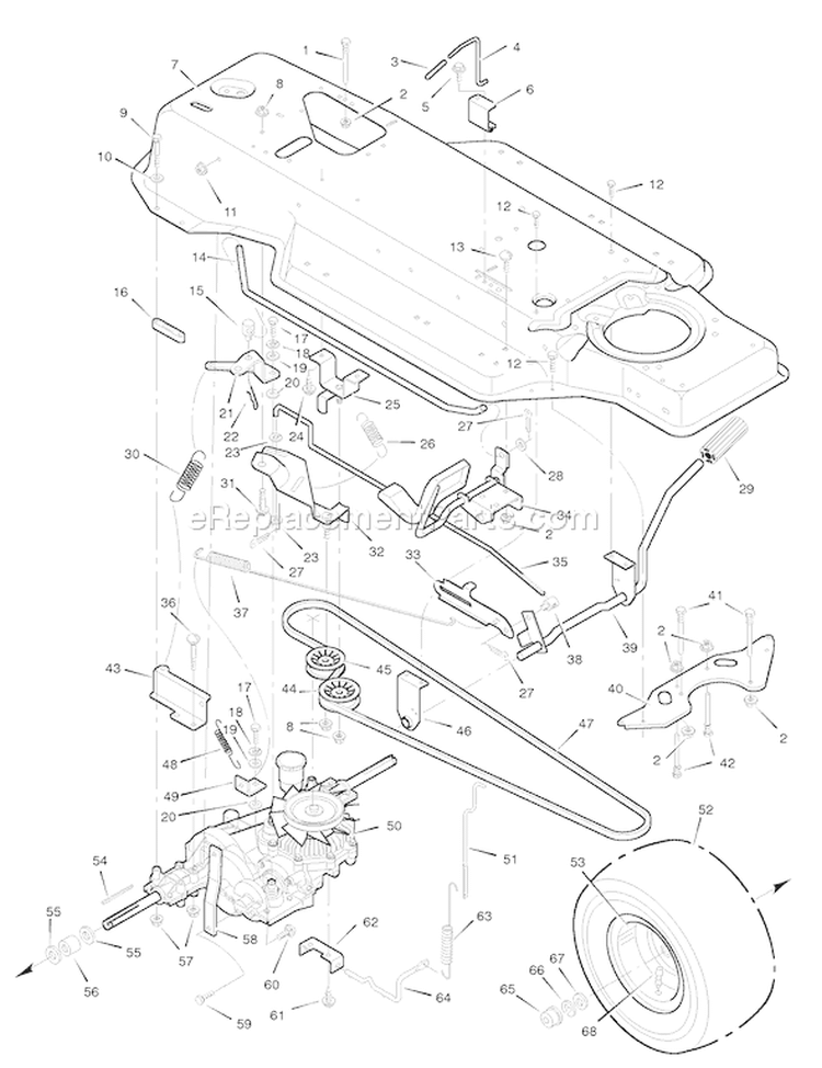 Page D Diagram and Parts List for 42910A  Murray Lawn Tractor