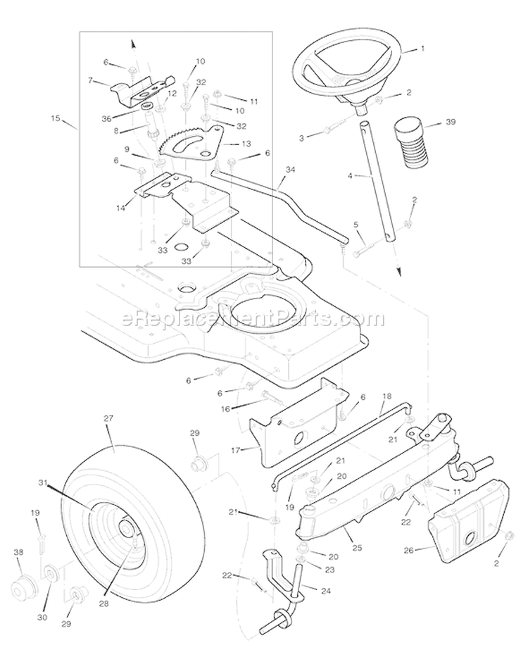 Page G Diagram and Parts List for 42910A  Murray Lawn Tractor
