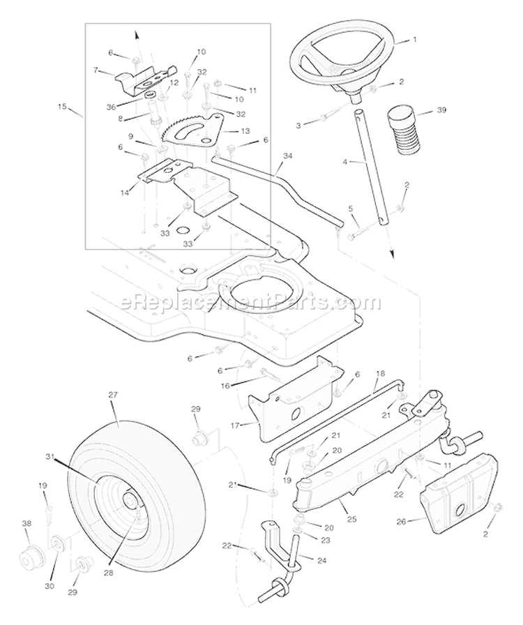 Page G Diagram and Parts List for 42830B  Murray Lawn Tractor