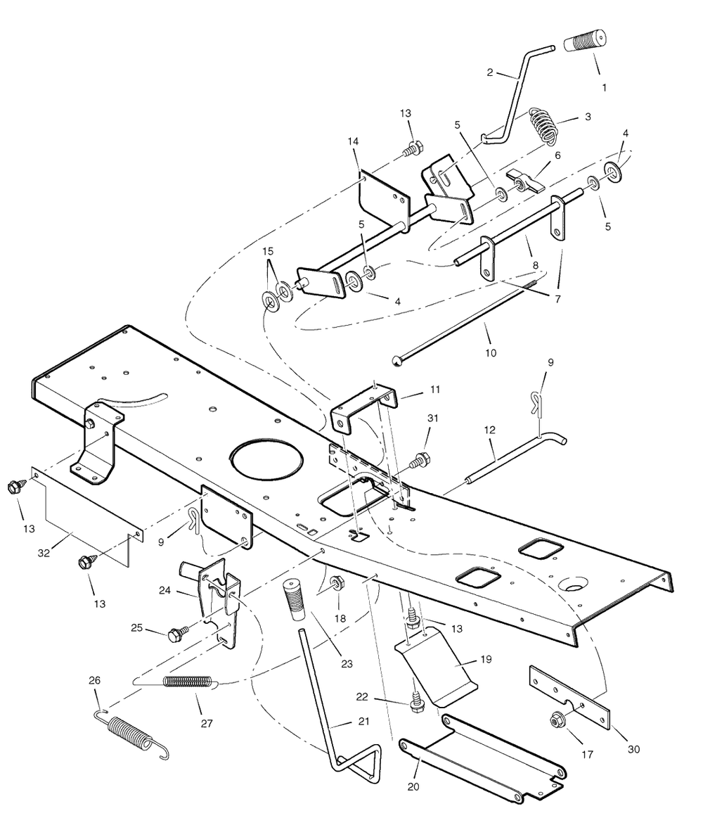 Mower Housing Suspension Diagram and Parts List for 309007X151B (7800532)(2009-10) Murray Lawn Tractor
