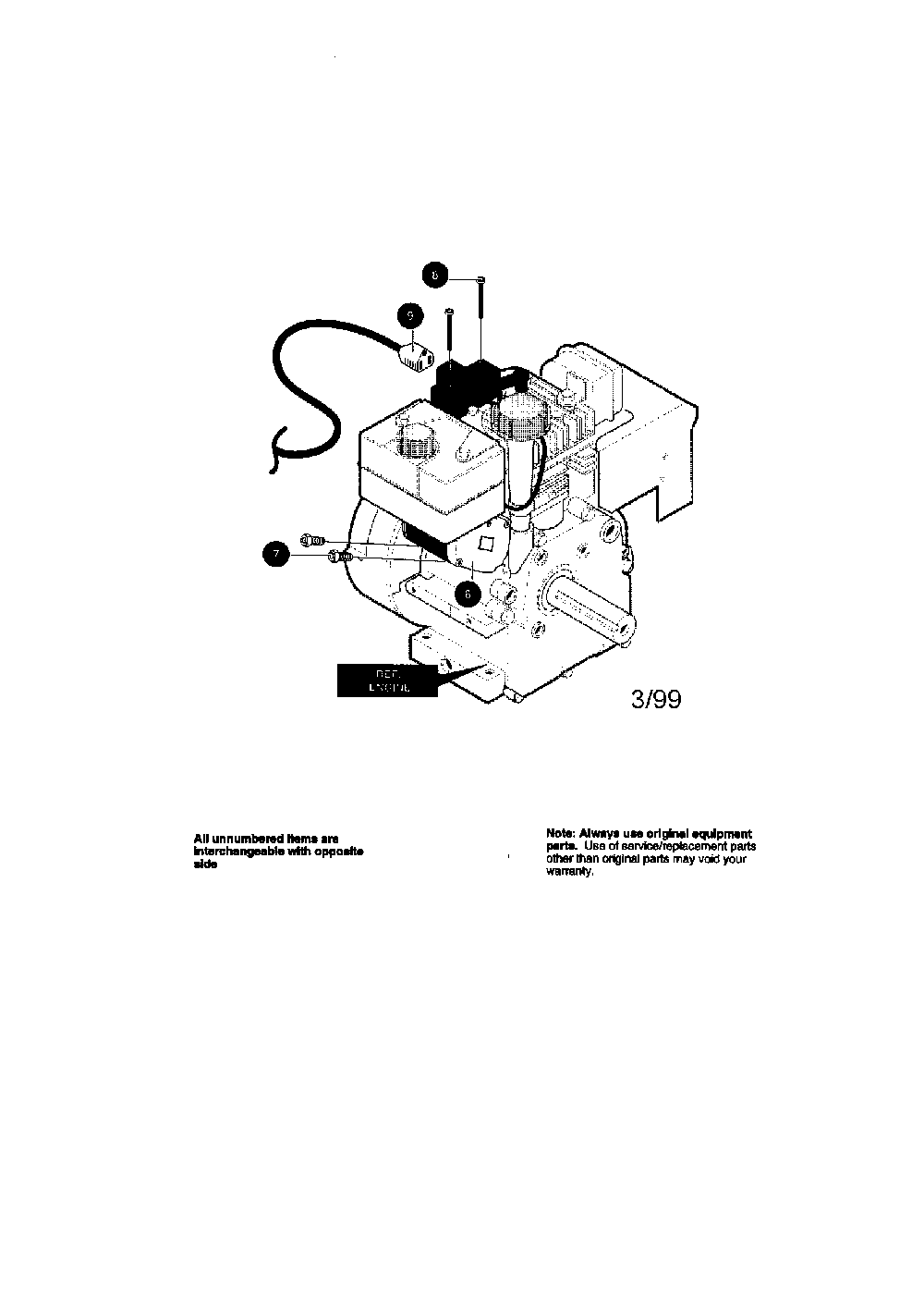 Electric start Diagram and Parts List for 624504X6  Murray Snow Blower