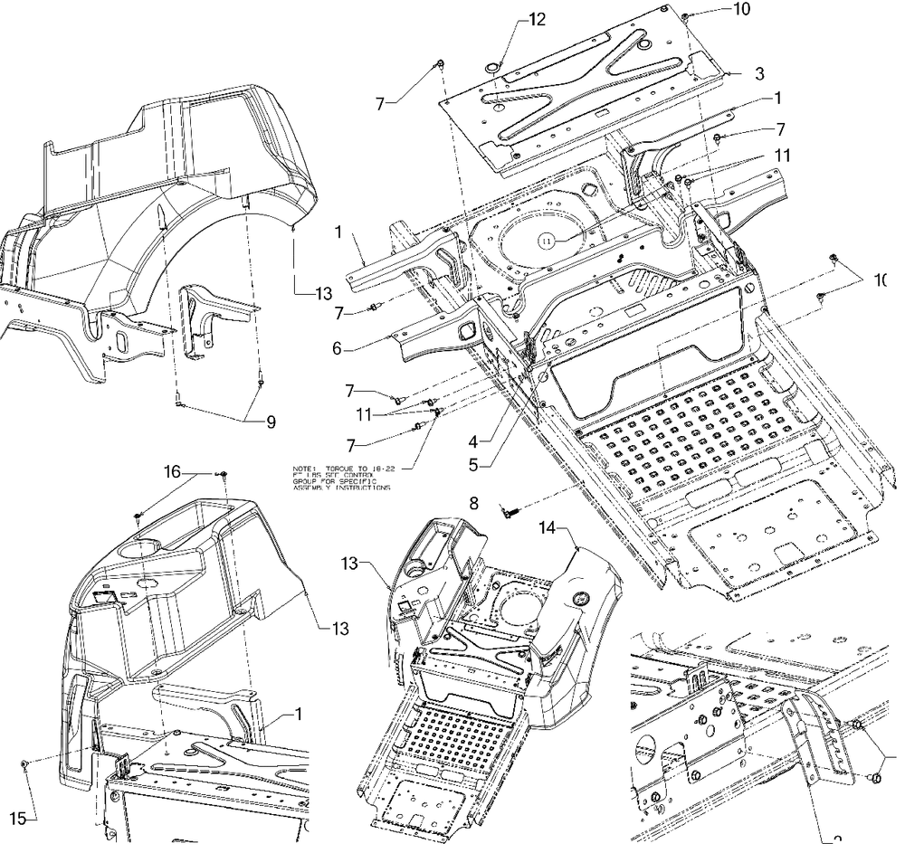 Platform Diagram and Parts List for M200-46 (RZT-46)(2016) Murray Lawn Tractor
