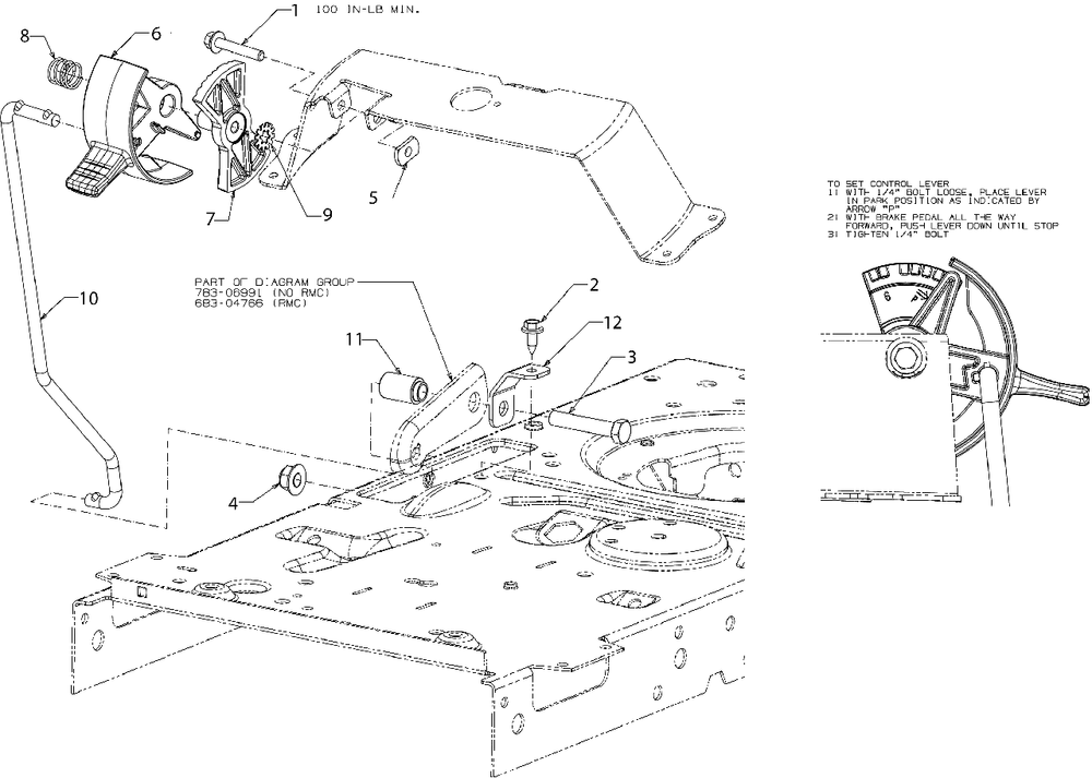 Controls Diagram and Parts List for M115-38 (13BC77LF058)(2018) Murray Lawn Tractor