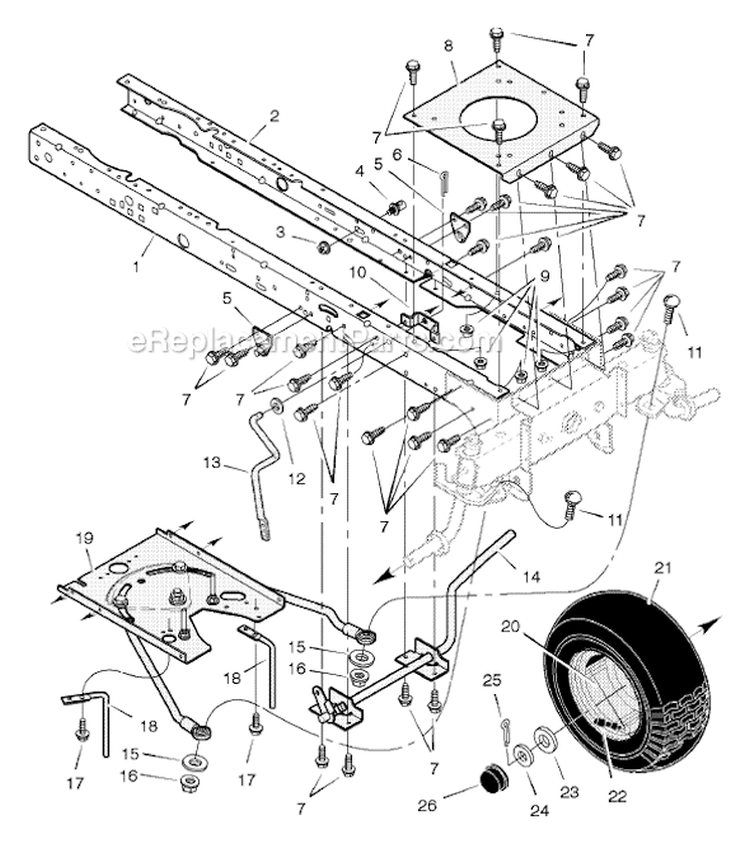 Page E Diagram and Parts List for 461000X8A  Murray Lawn Tractor