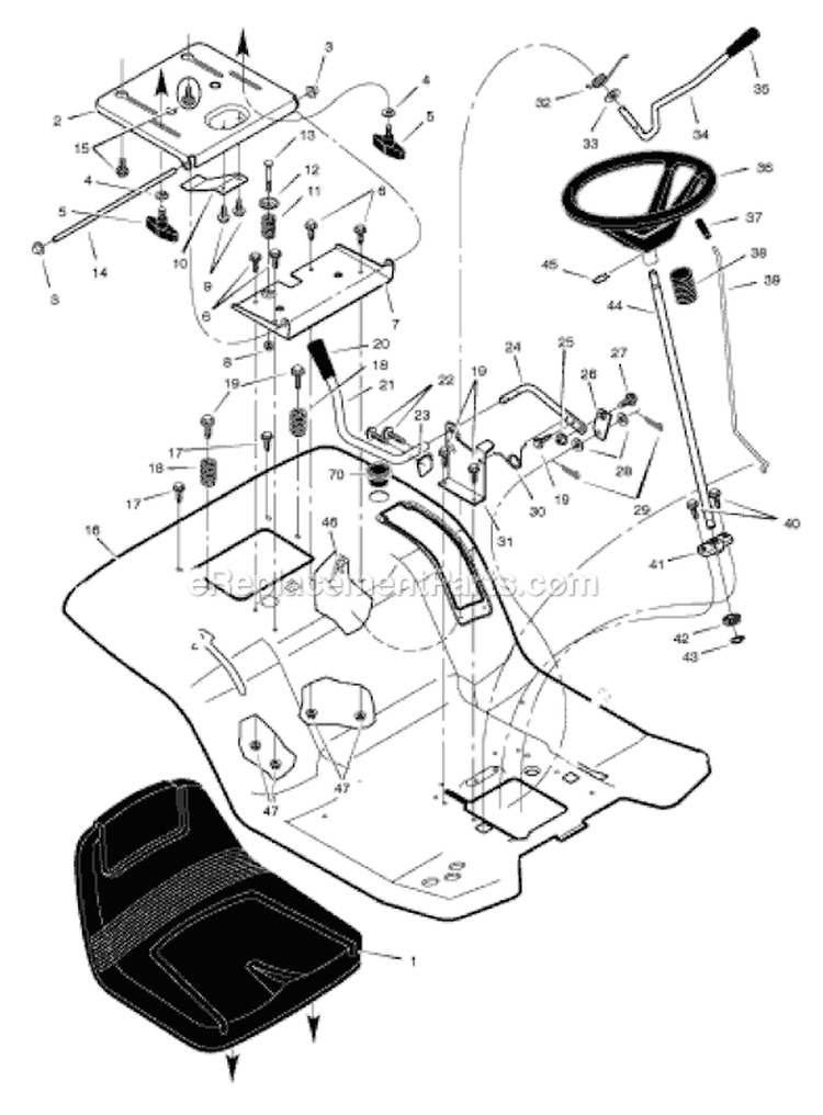 Page K Diagram and Parts List for 461004X92A  Murray Lawn Tractor