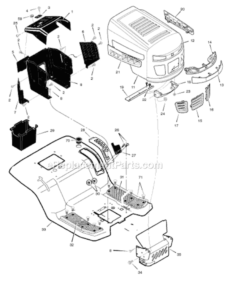 Page F Diagram and Parts List for 461004X92A  Murray Lawn Tractor