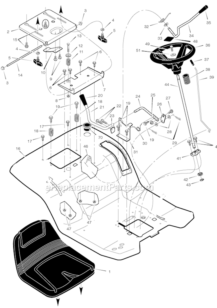 Page K Diagram and Parts List for 461005X68A  Murray Lawn Tractor