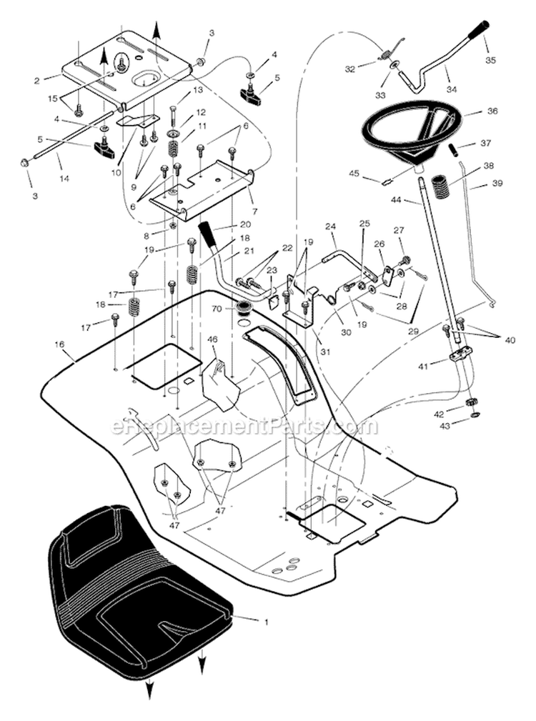Page K Diagram and Parts List for 461008X92A  Murray Lawn Tractor