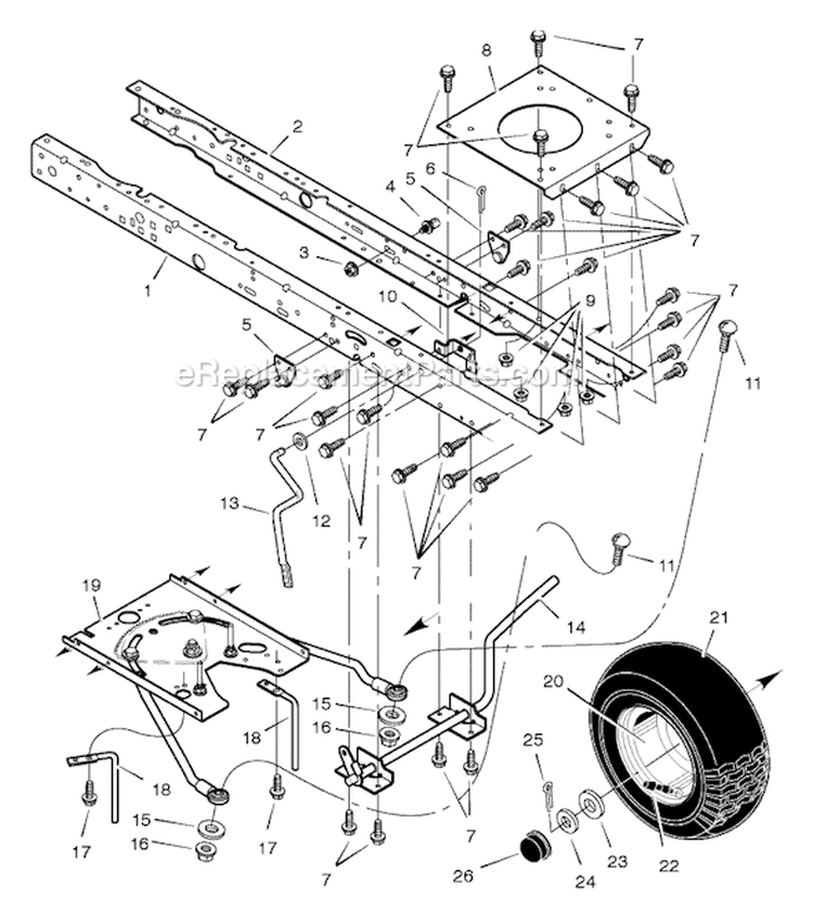 Page E Diagram and Parts List for 461008X92A  Murray Lawn Tractor