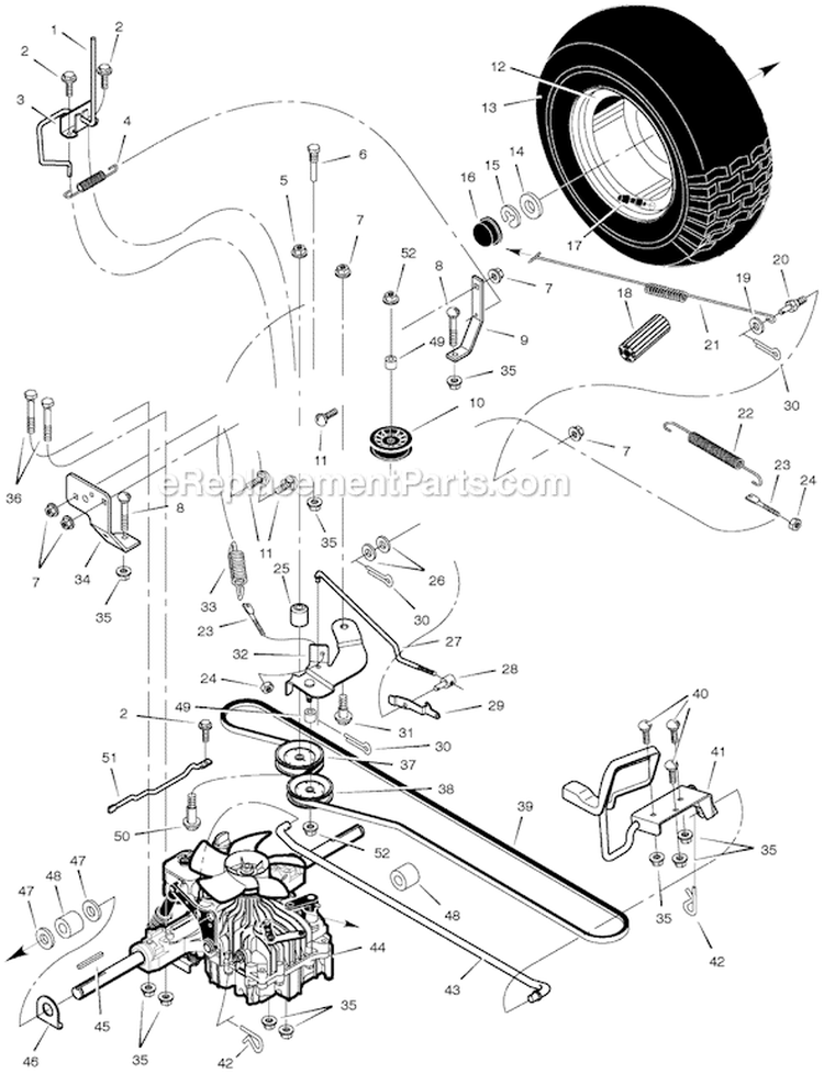 Page G Diagram and Parts List for 461603X48A  Murray Lawn Tractor