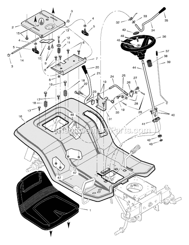 Page K Diagram and Parts List for 461604X99A  Murray Lawn Tractor