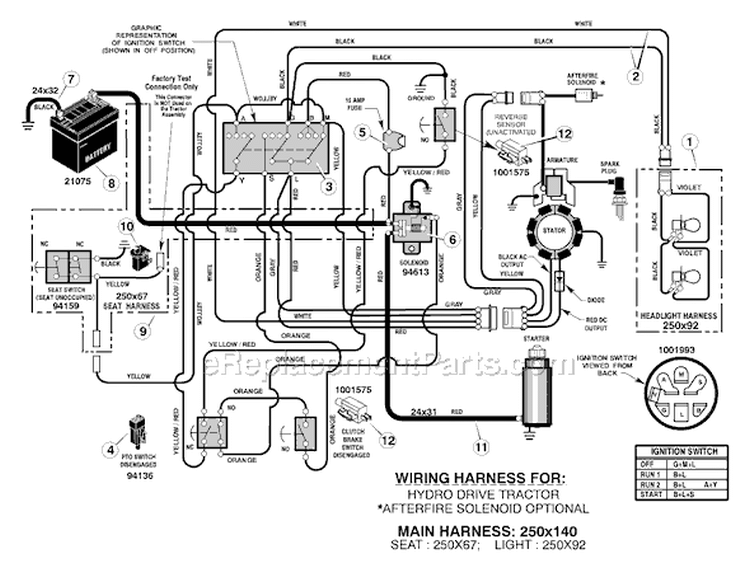 Page B Diagram and Parts List for 461605X99A  Murray Lawn Tractor