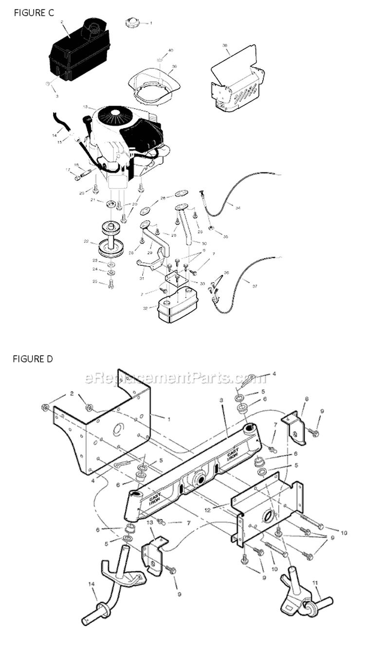 Page C Diagram and Parts List for 461605X99A  Murray Lawn Tractor