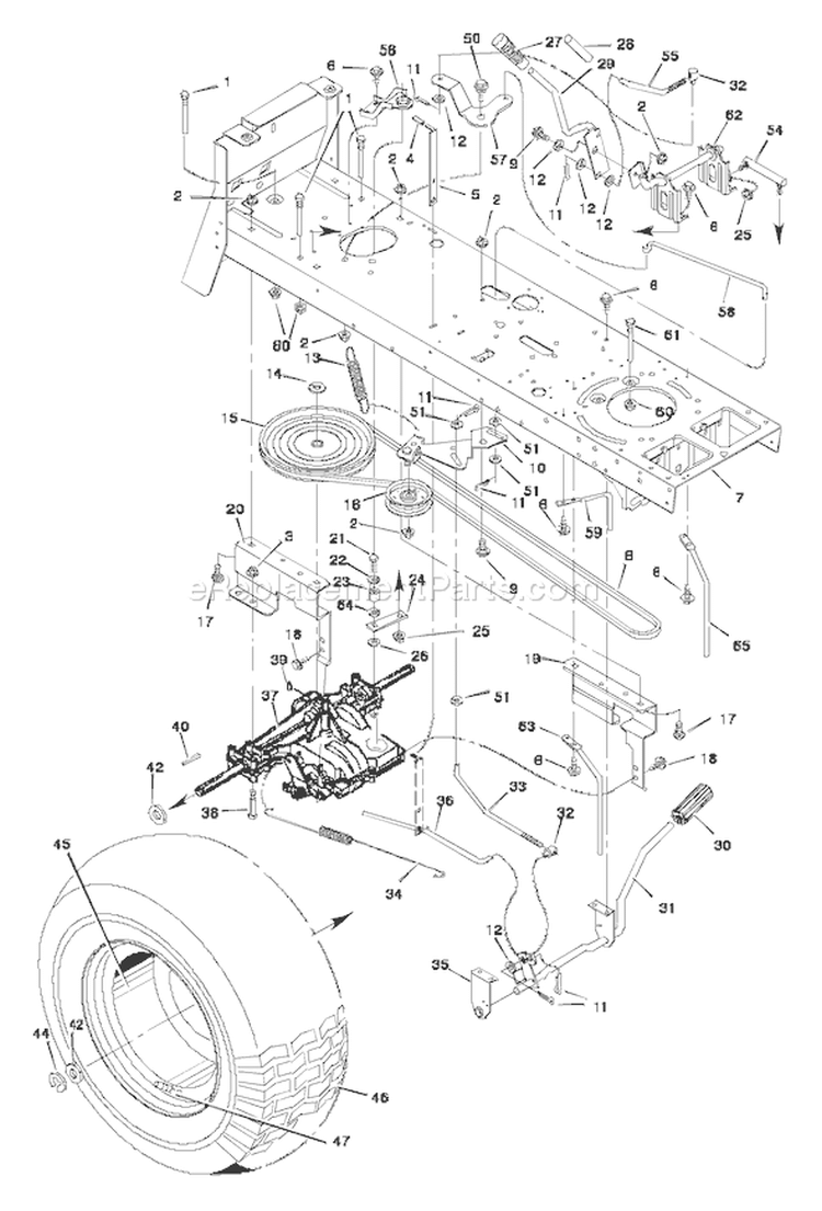 Page D Diagram and Parts List for 46379X192B 46378x6B 1997 Murray Lawn Tractor