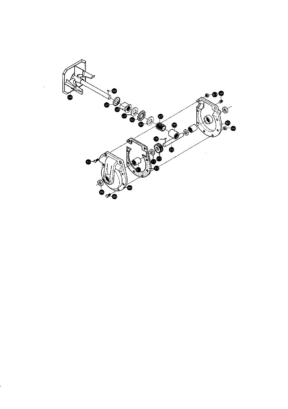 Gear case Diagram and Parts List for 627104X8A  Murray Snow Blower