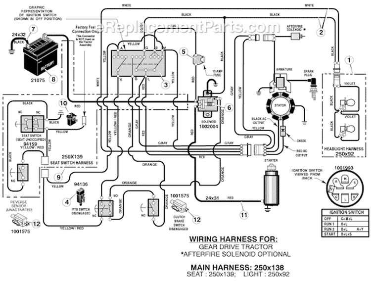 Page B Diagram and Parts List for 465307X31A  Murray Lawn Tractor