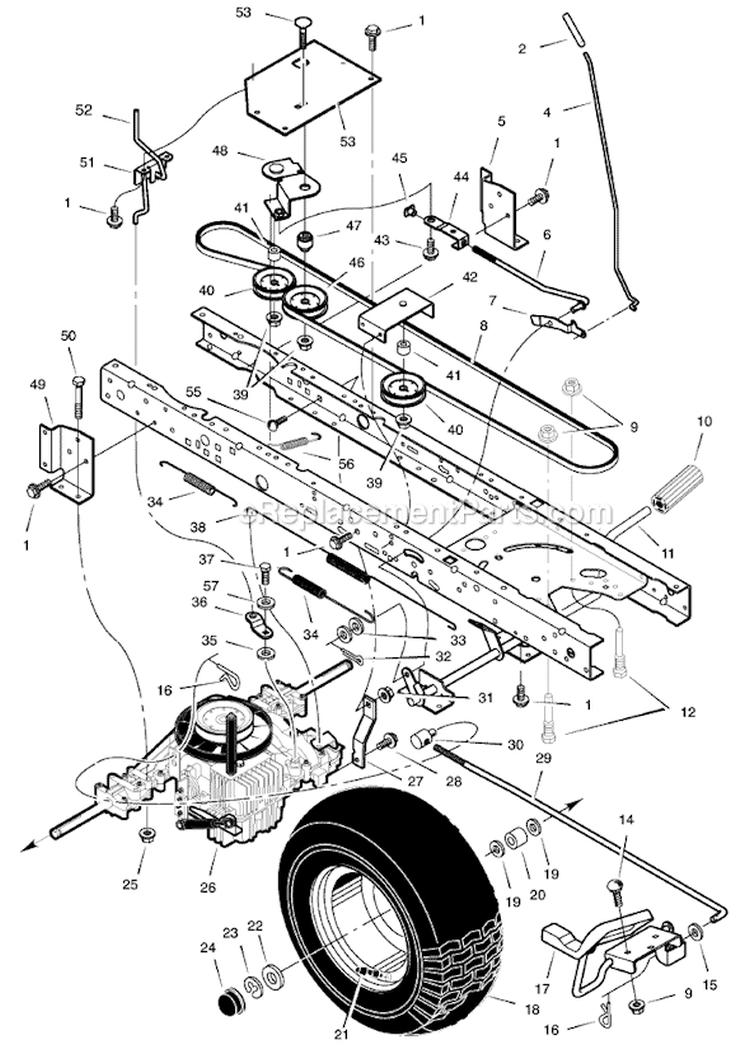 Page B Diagram and Parts List for 465600X8A  Murray Lawn Tractor
