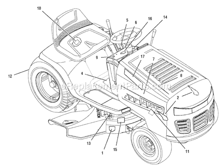 Page B Diagram and Parts List for 465617X51A  Murray Lawn Tractor