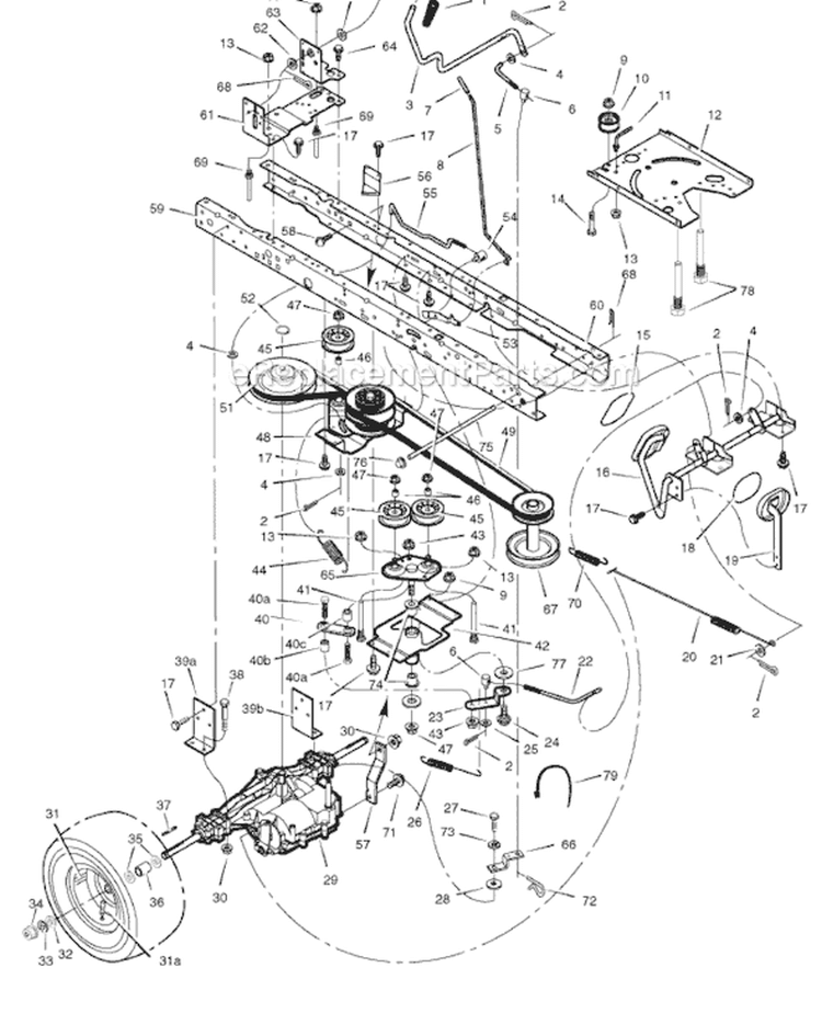 Page E Diagram and Parts List for 465617X51A  Murray Lawn Tractor