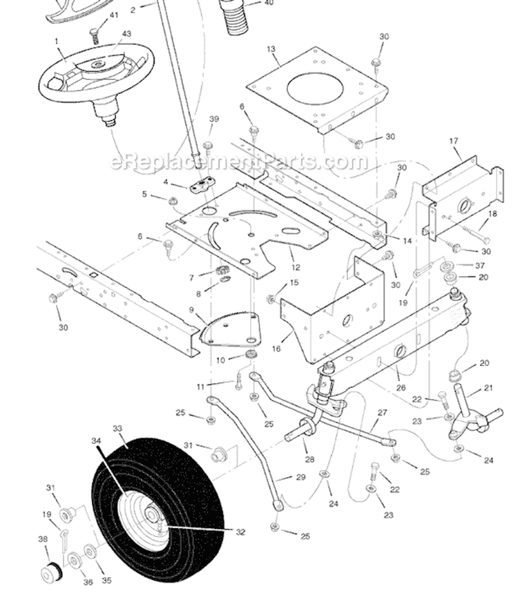 Page H Diagram and Parts List for 465617X51A  Murray Lawn Tractor