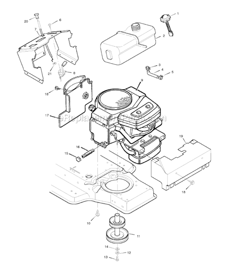 Engine Mount Diagram and Parts List for 46906X99A  Murray Lawn Tractor