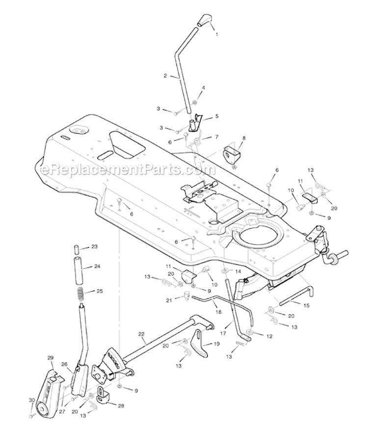 Mower Housing Suspension Diagram and Parts List for 46906X99A  Murray Lawn Tractor