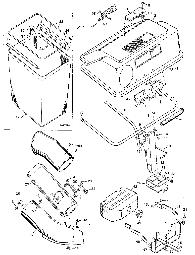 Grass bagger Diagram and Parts List for 9-24051  Murray Leaf Blower / Vacuum
