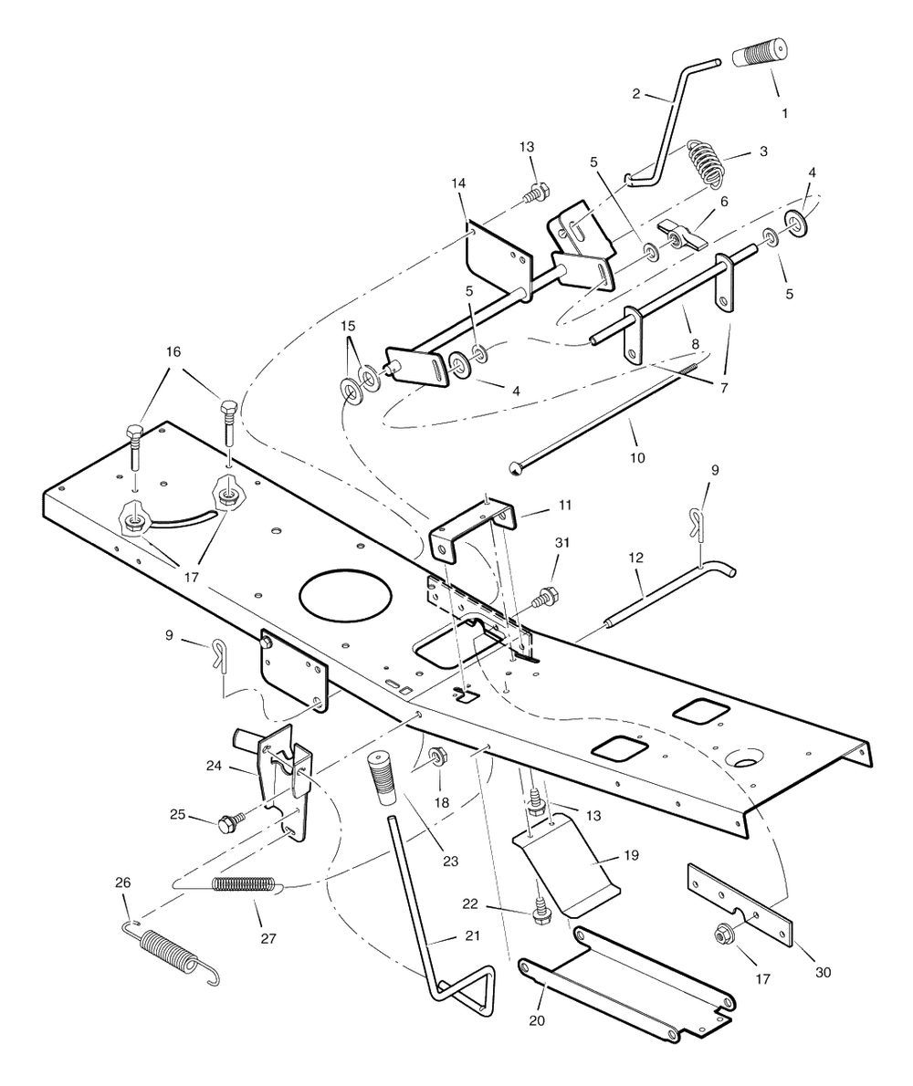 Mower Housing Suspension Diagram and Parts List for 309007X51B (7800529)(2009) Murray Lawn Tractor