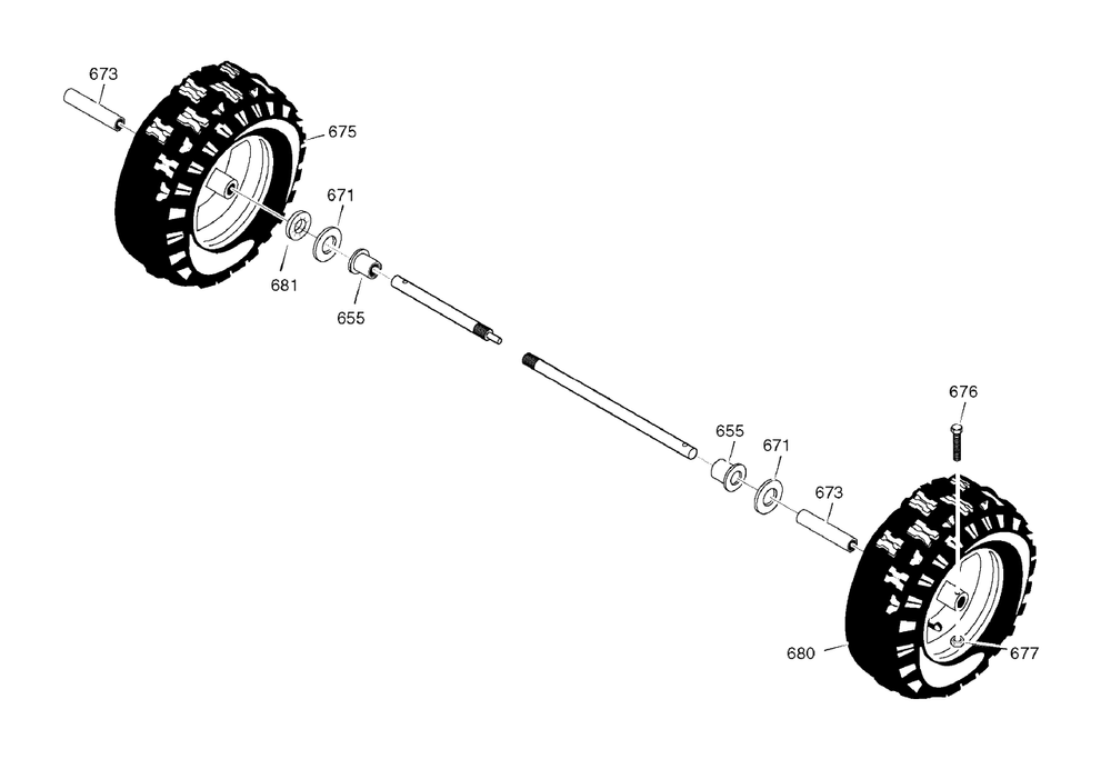 Wheels Diagram and Parts List for 6291570X61 (1695367)(2007) Murray Snow Blower