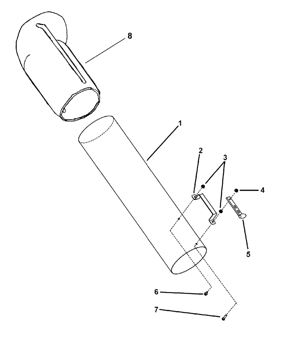 Grass Tube Group Diagram and Parts List for 7600070 2010 Murray Lawn Tractor Accessories