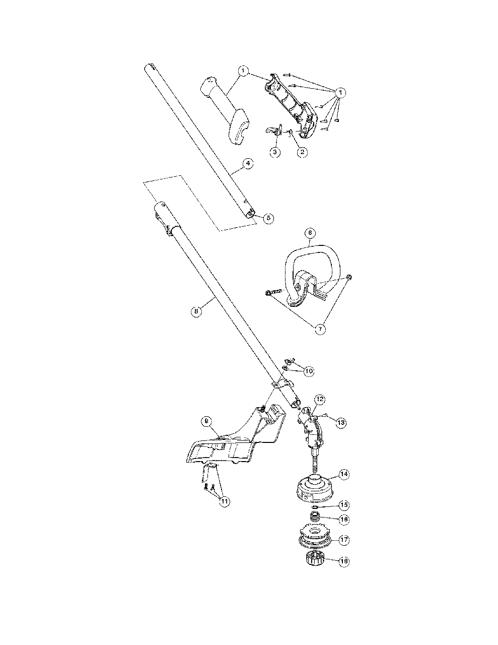 General Assembly Diagram and Parts List for M2510 41CDZ03C758 Murray Trimmer