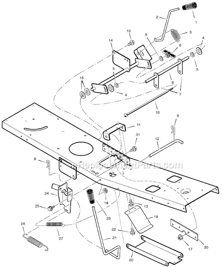 Page E Diagram and Parts List for 536270301  Murray Lawn Tractor