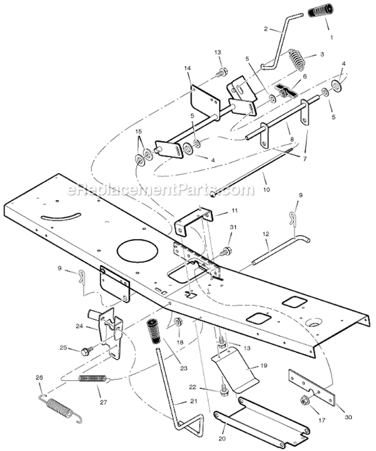 Page E Diagram and Parts List for 536270302  Murray Lawn Tractor