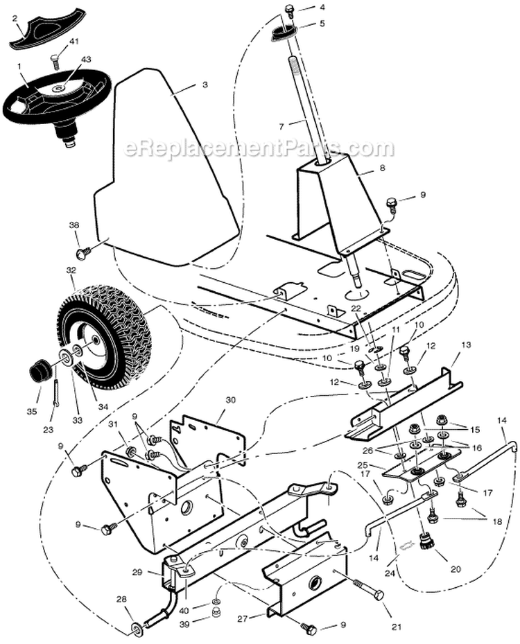 Page F Diagram and Parts List for 536270302  Murray Lawn Tractor