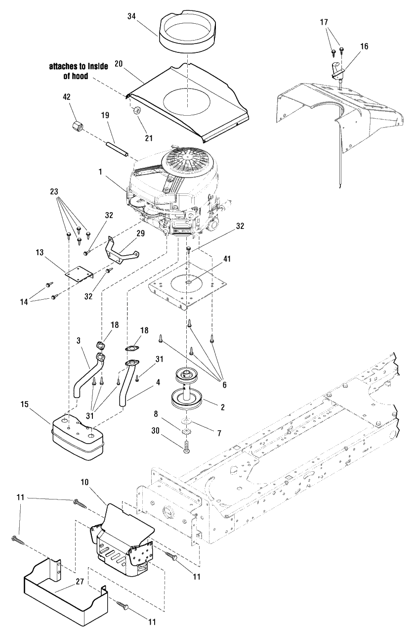 Engine Group - 24hp Briggs And Stratton Diagram and Parts List for MT24460 (7800564)(2009) Murray Lawn Tractor
