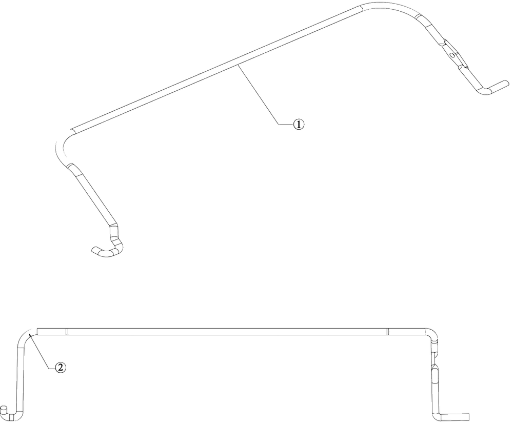 Control Bail Diagram and Parts List for 12A-B0BA758 2019 Murray Lawn Mower