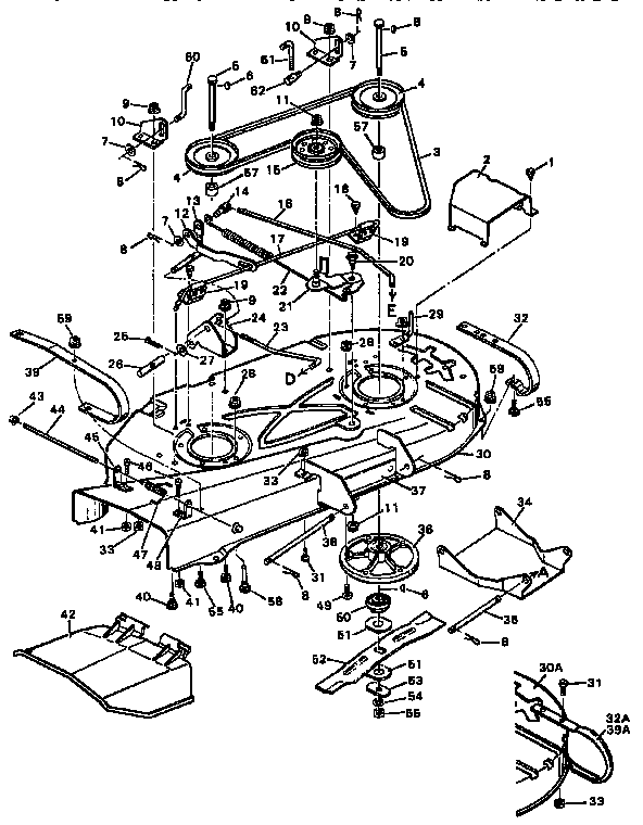 Blade housing Diagram and Parts List for 7-24536  Murray Lawn Mower