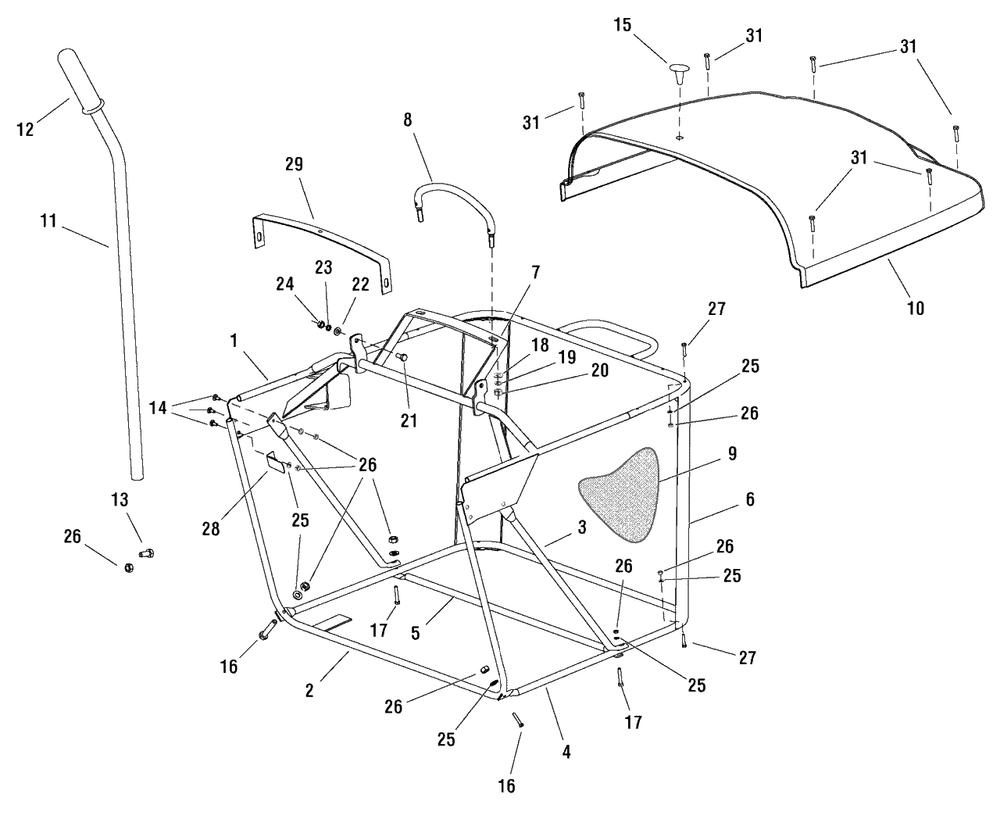 Collector Group Diagram and Parts List for EYK19540RD (2988143)(2009) Murray Lawn Tractor