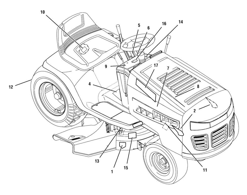 Decals Diagram and Parts List for 425307X51A (7800282)(2008) Murray Lawn Tractor