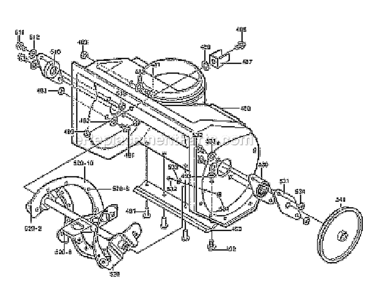 Auger Housing Diagram and Parts List for 620301X4D  Murray Snow Blower