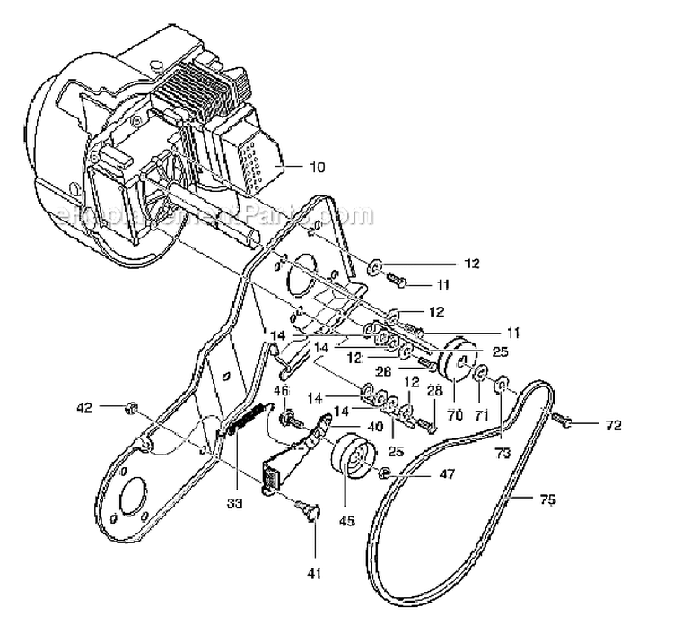 Engine Assembly Diagram and Parts List for 620301X4D  Murray Snow Blower