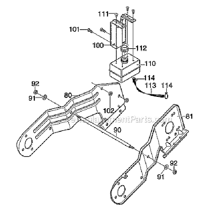 Frame Components Assembly Diagram and Parts List for 620301X4D  Murray Snow Blower