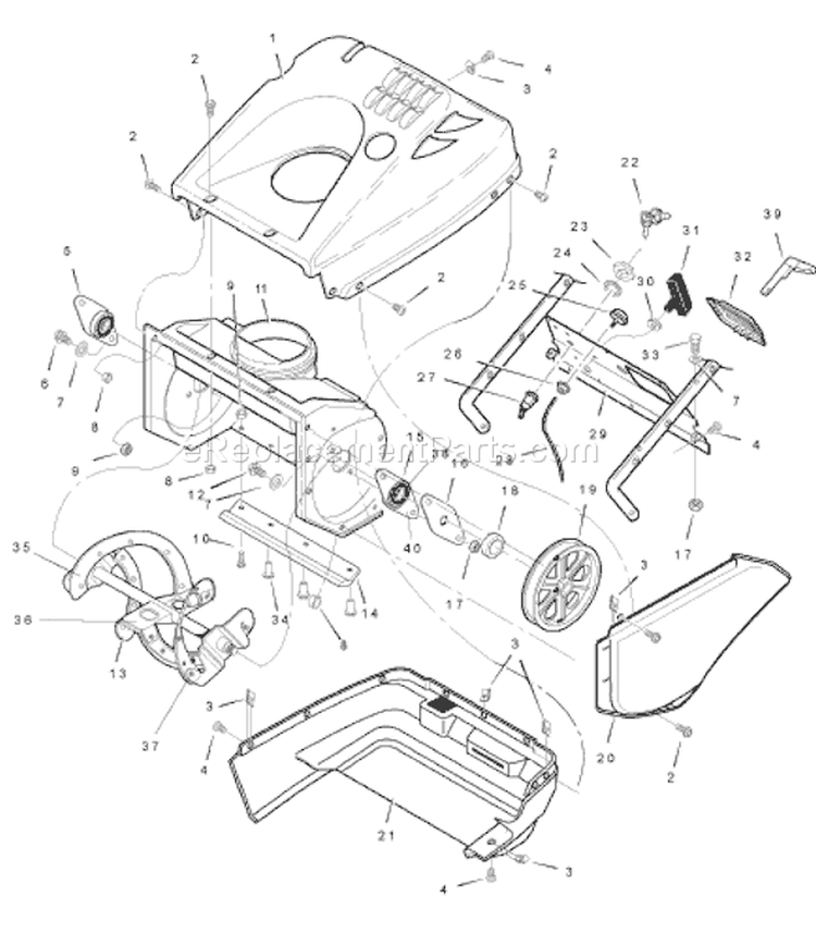 Page A Diagram and Parts List for 6210540X117NA PSB210E - 2007 Murray Snow Blower