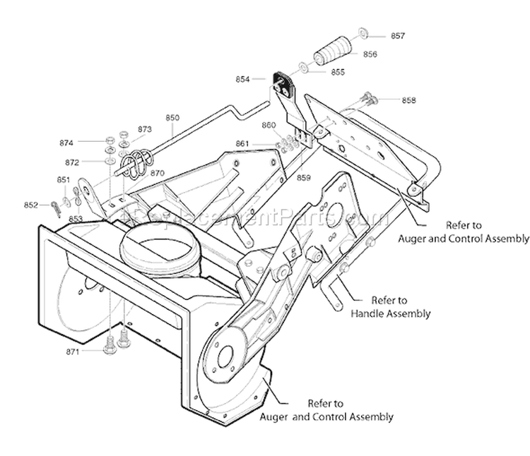 Page B Diagram and Parts List for 6210540X37NA 5021E - 2007 Murray Snow Blower
