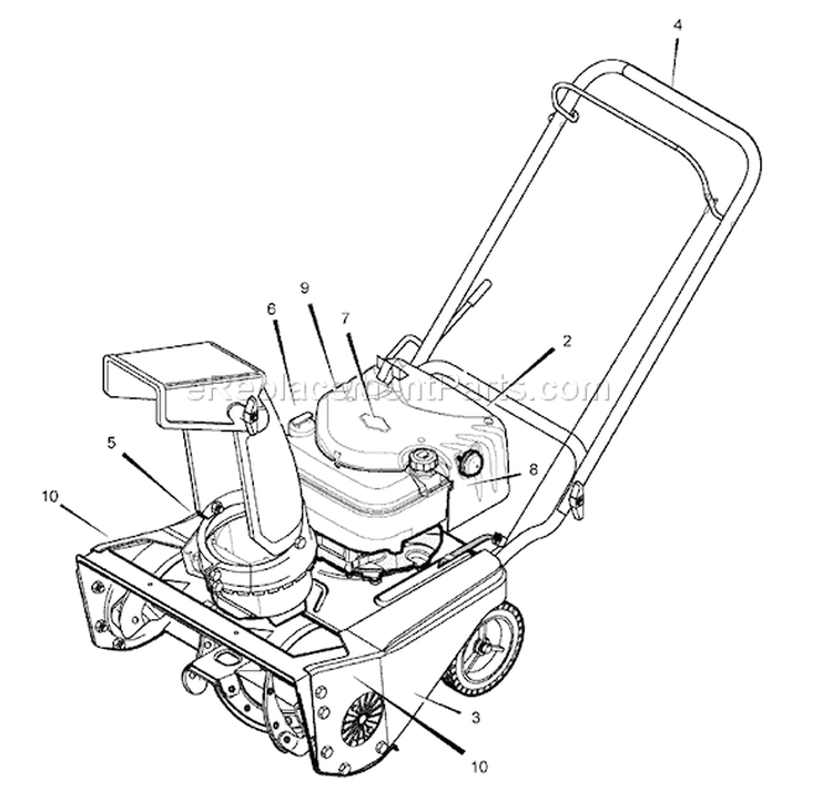 Page C Diagram and Parts List for 6210700X116NA PM40 - 2007 Murray Snow Blower