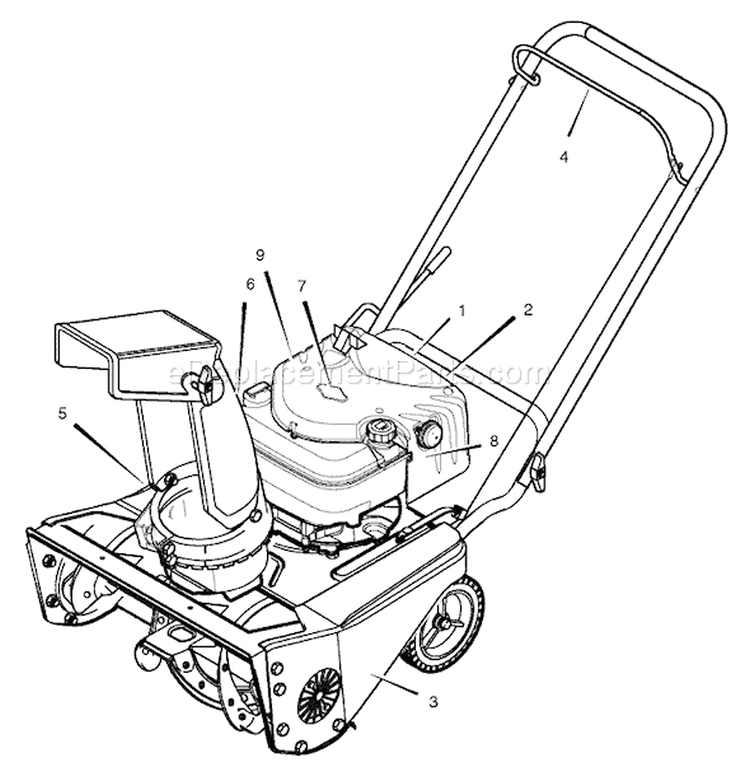 Page B Diagram and Parts List for 6210701X54NB 2008 Murray Snow Blower