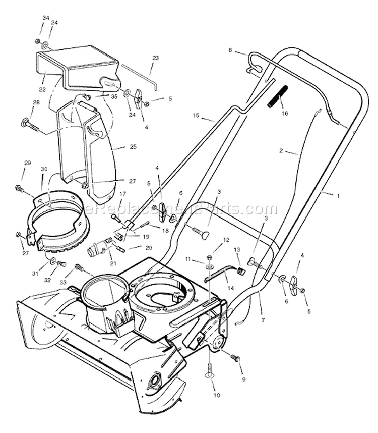 Page E Diagram and Parts List for 621401X112NB 18-2816-47 - 2006 Murray Snow Blower