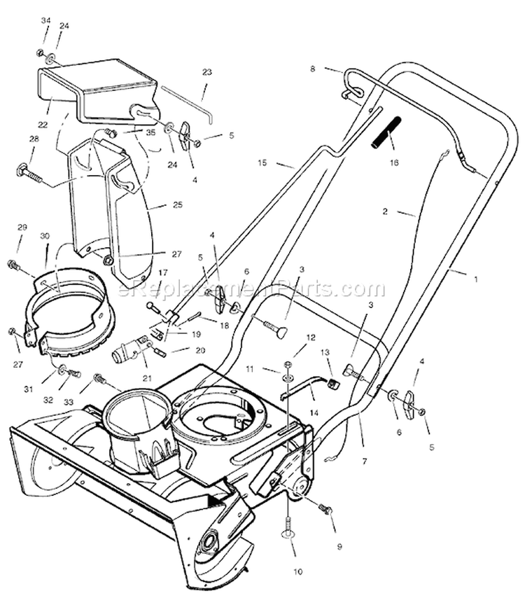 Page E Diagram and Parts List for 6210701X61NA 2007 Murray Snow Blower