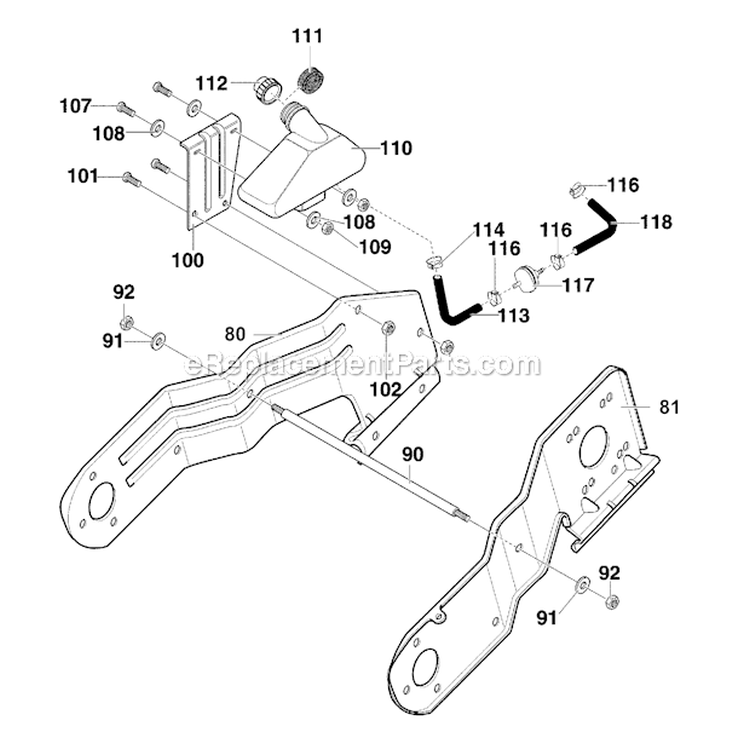 Frame_Components_Assembly Diagram and Parts List for 621450X4E  Murray Snow Blower